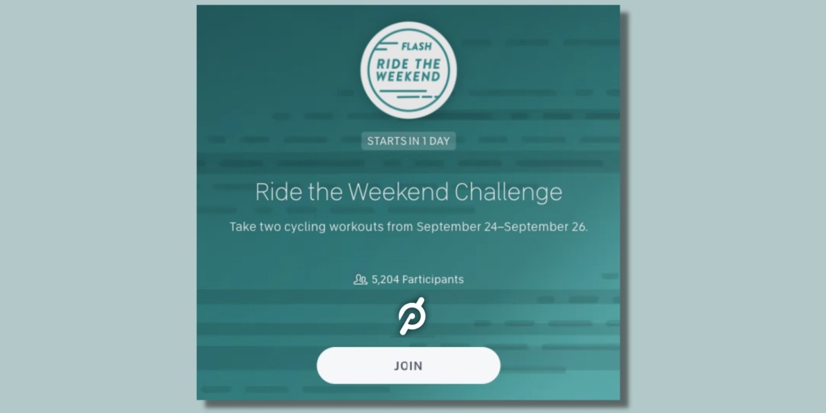 Peloton new Ride the Weekend challenge