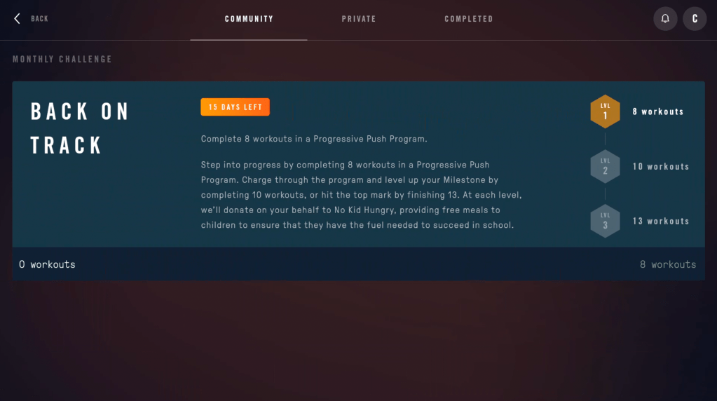 Ergatta monthly challenge