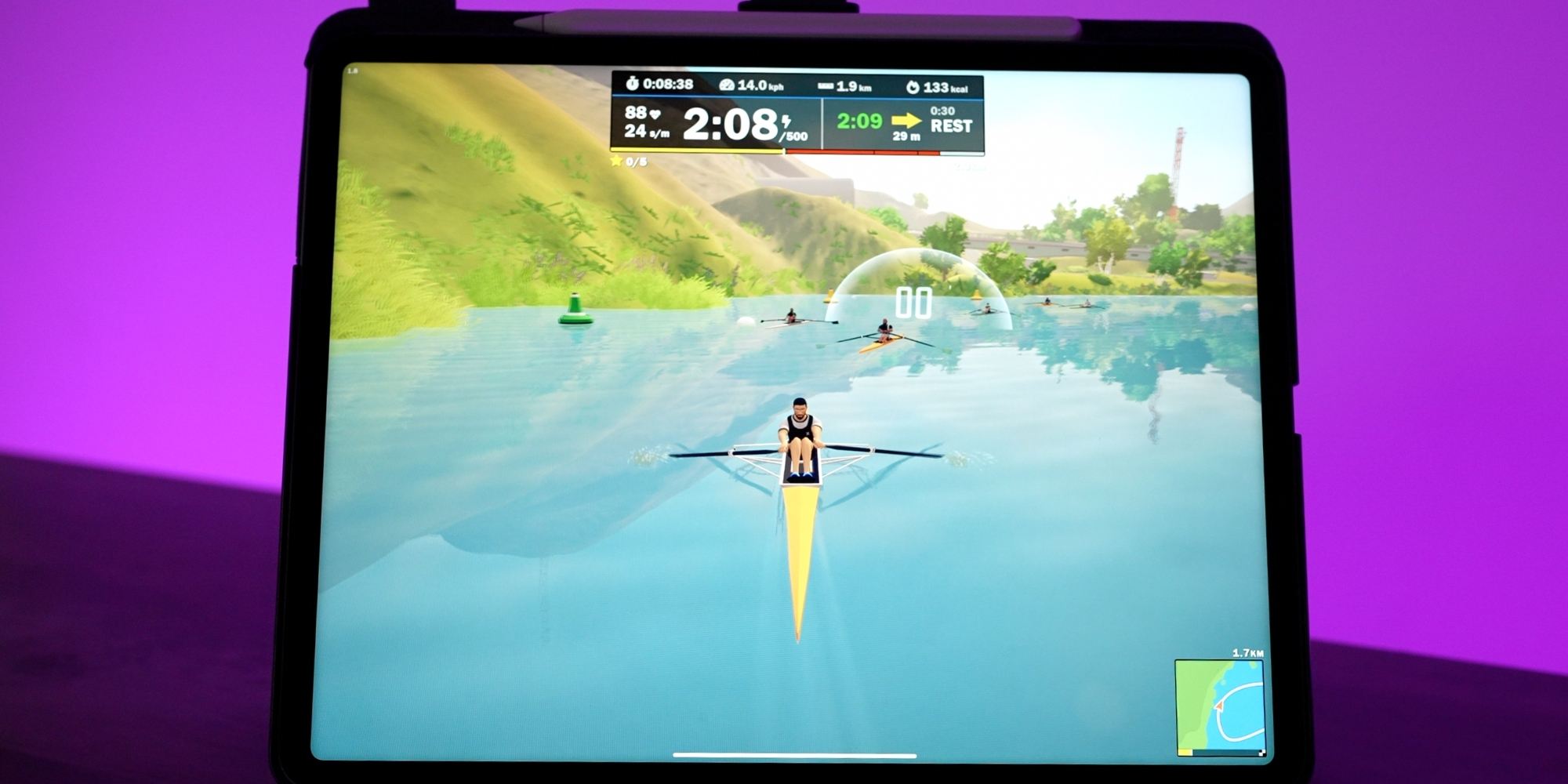 A "Zwift Rowers": Rowing App, now also available on Apple TV