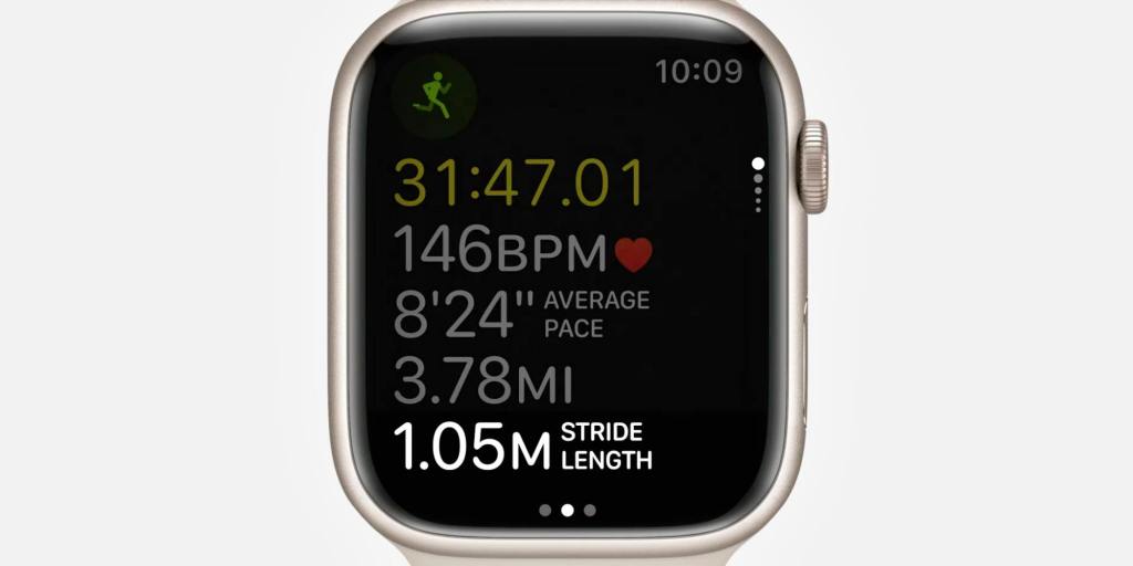 Apple Watch OS9 Fitness skridtlængde