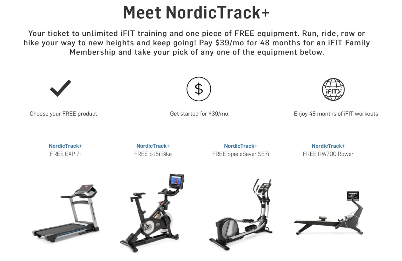 Free discount nordictrack treadmill