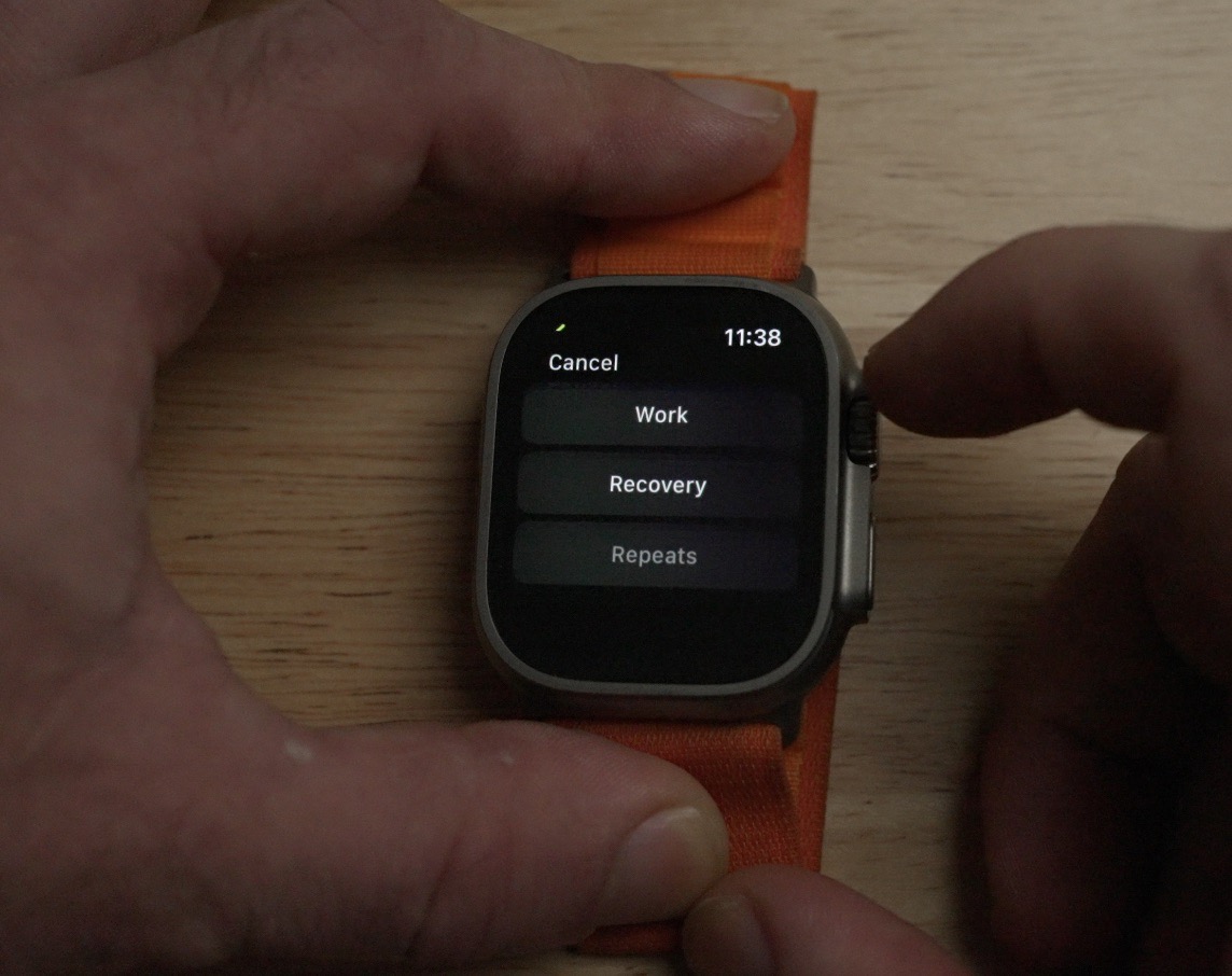 Apple Watch custom workout interval builder