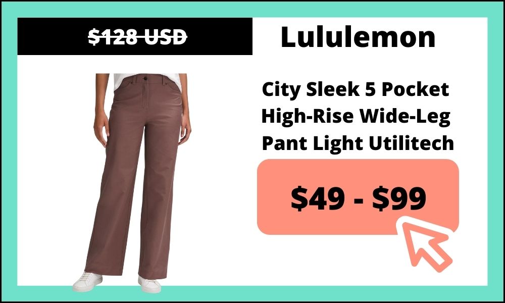 Lululemon City Sleek 5 Pocket High-Rise Wide-Leg Pant Light