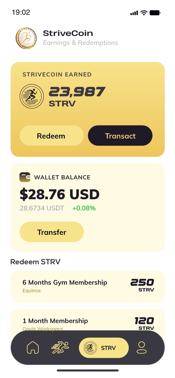 StriveCoin rewards for fitness