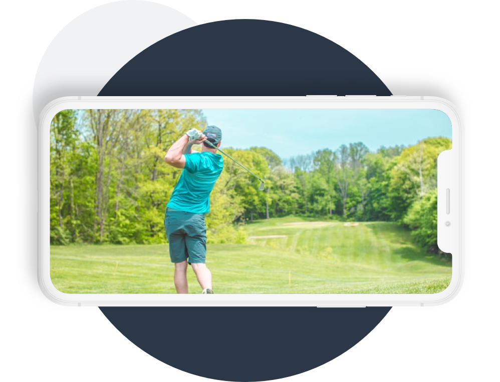 a person swinging a golf club, Reelgolf