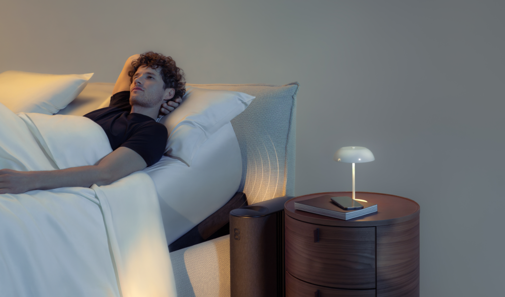 A man lying in bed
