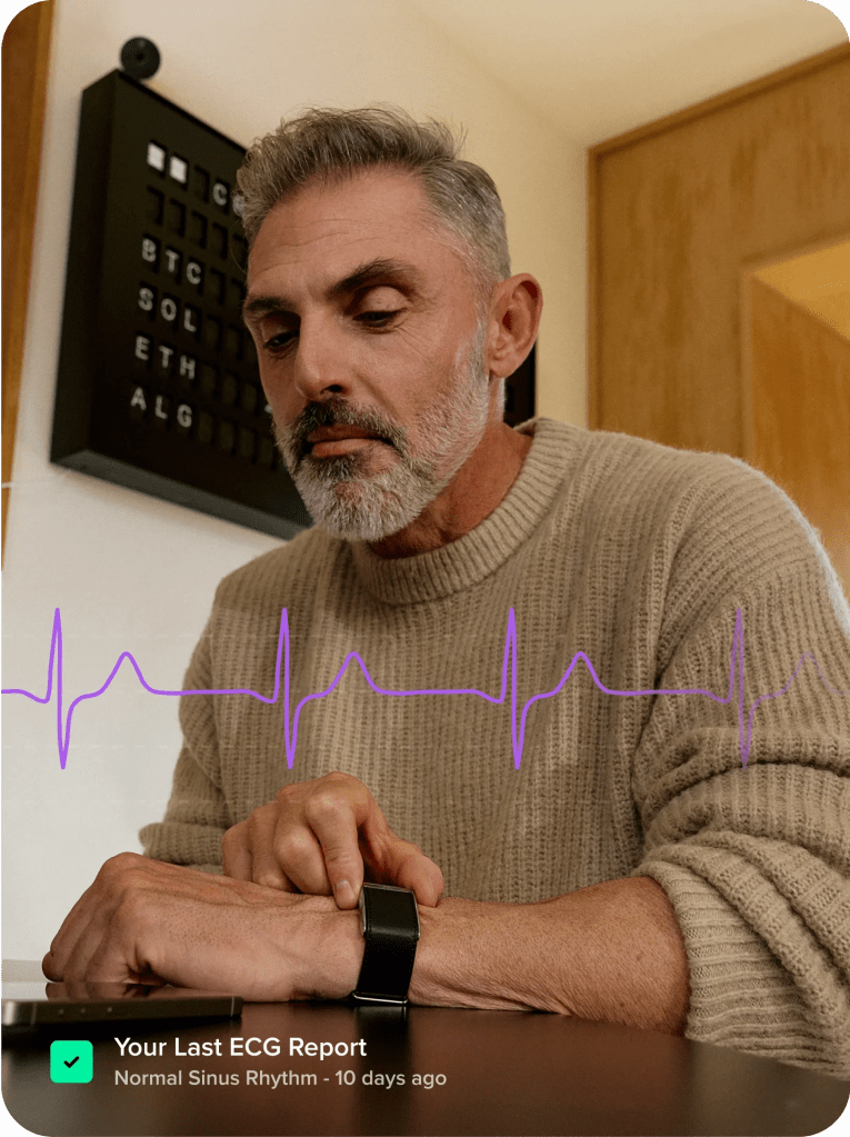 A man looking at his watch