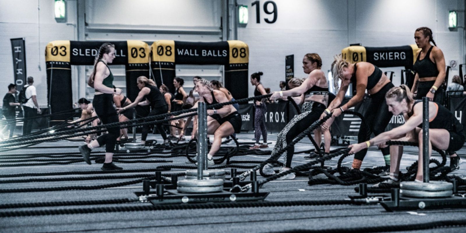 A group of women working out with ropes