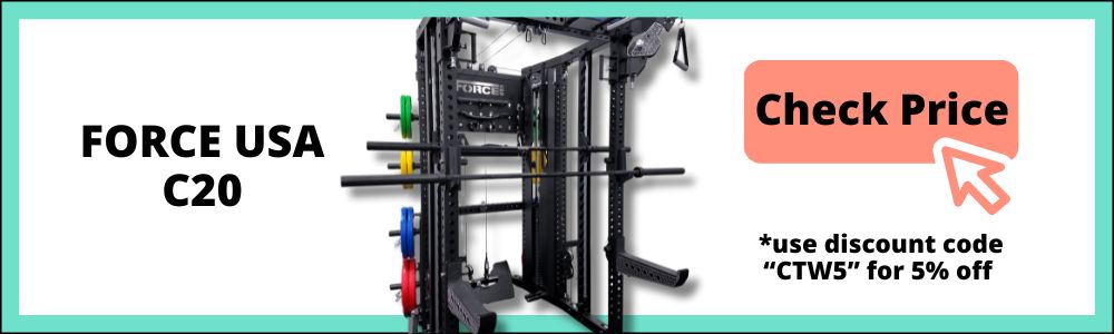 A gym machine with weights