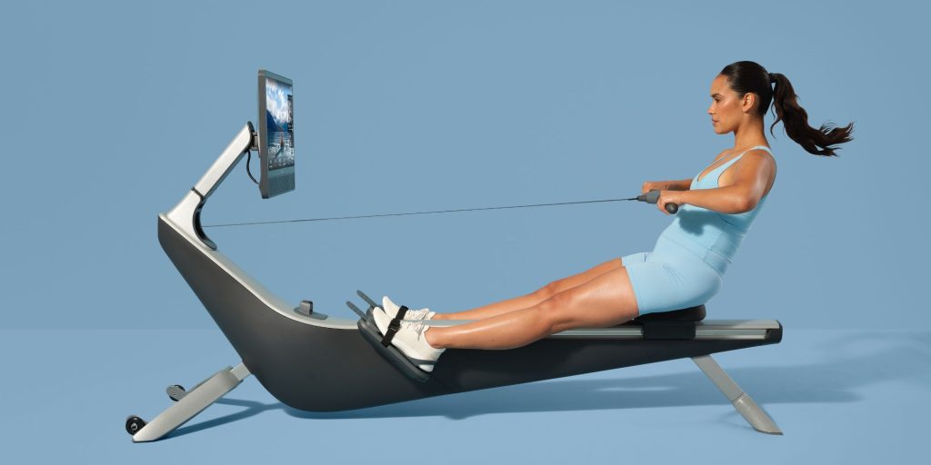 A woman on a machine